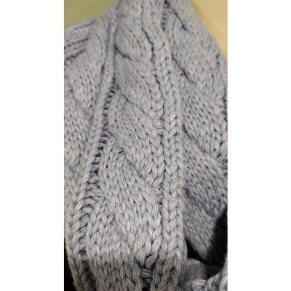 NY & Compnay Cable Knit Bulky Infinity Scarf, Light Blue NWT - Picture 2 of 4